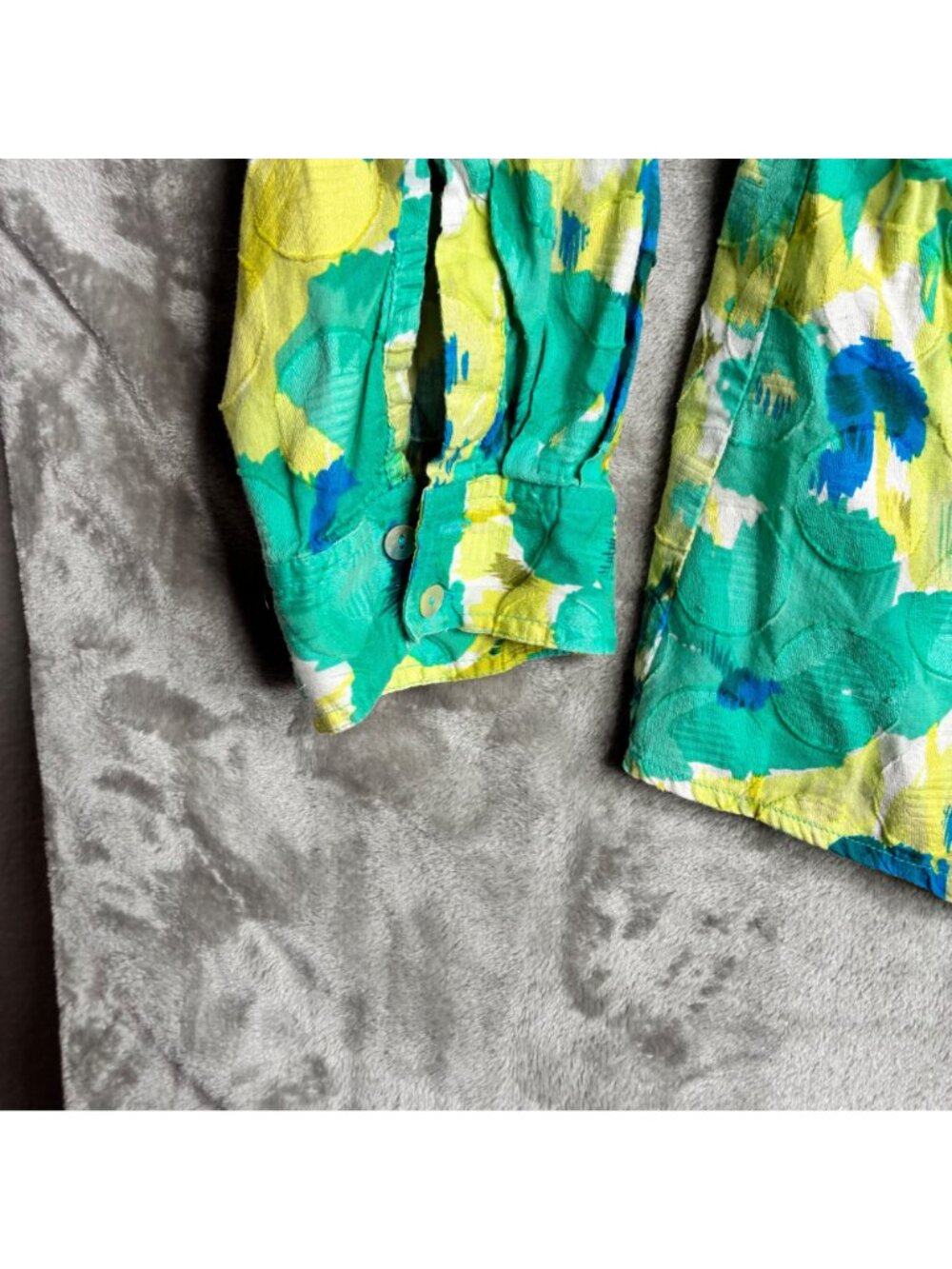 Ruby Rd 24W Cotton Abstract Floral Button Front Shirt Plus Size Blouse Top - Picture 6 of 9
